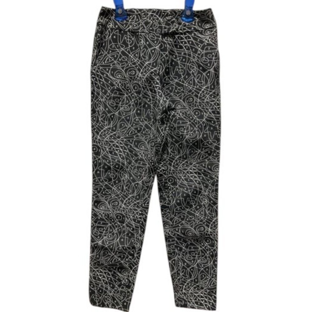 Christian Chenail black and white abstract pattern pants size 4